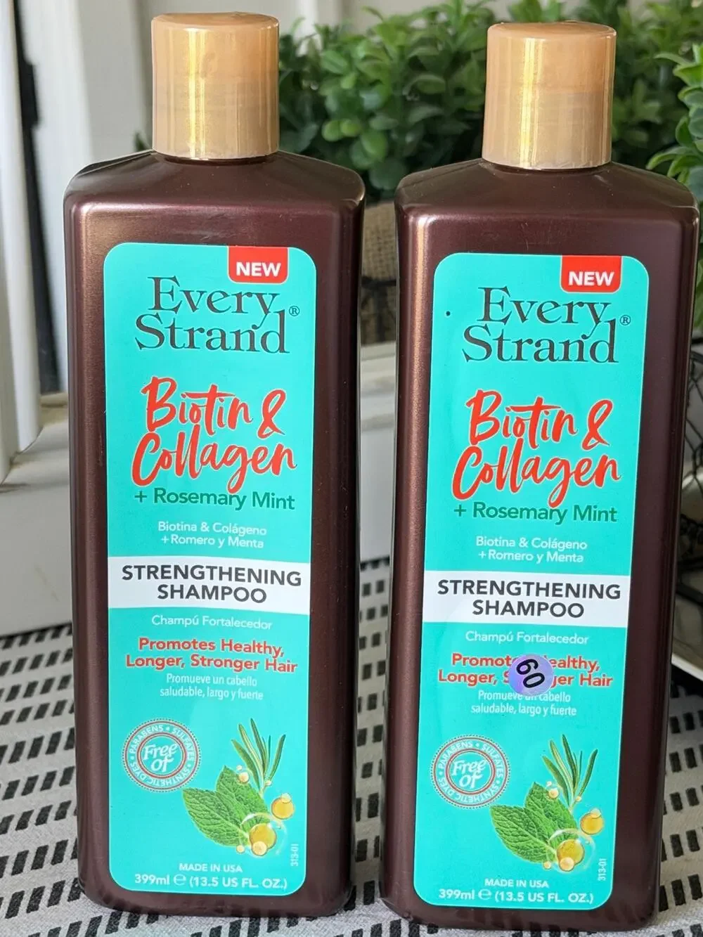 Every Strand Biotin Collagen Rosemary Mint Shampoo 13.5oz 2-Pack